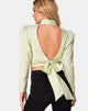 Immagine di Jasty Crop Top in satin ghepardo Pistacchio