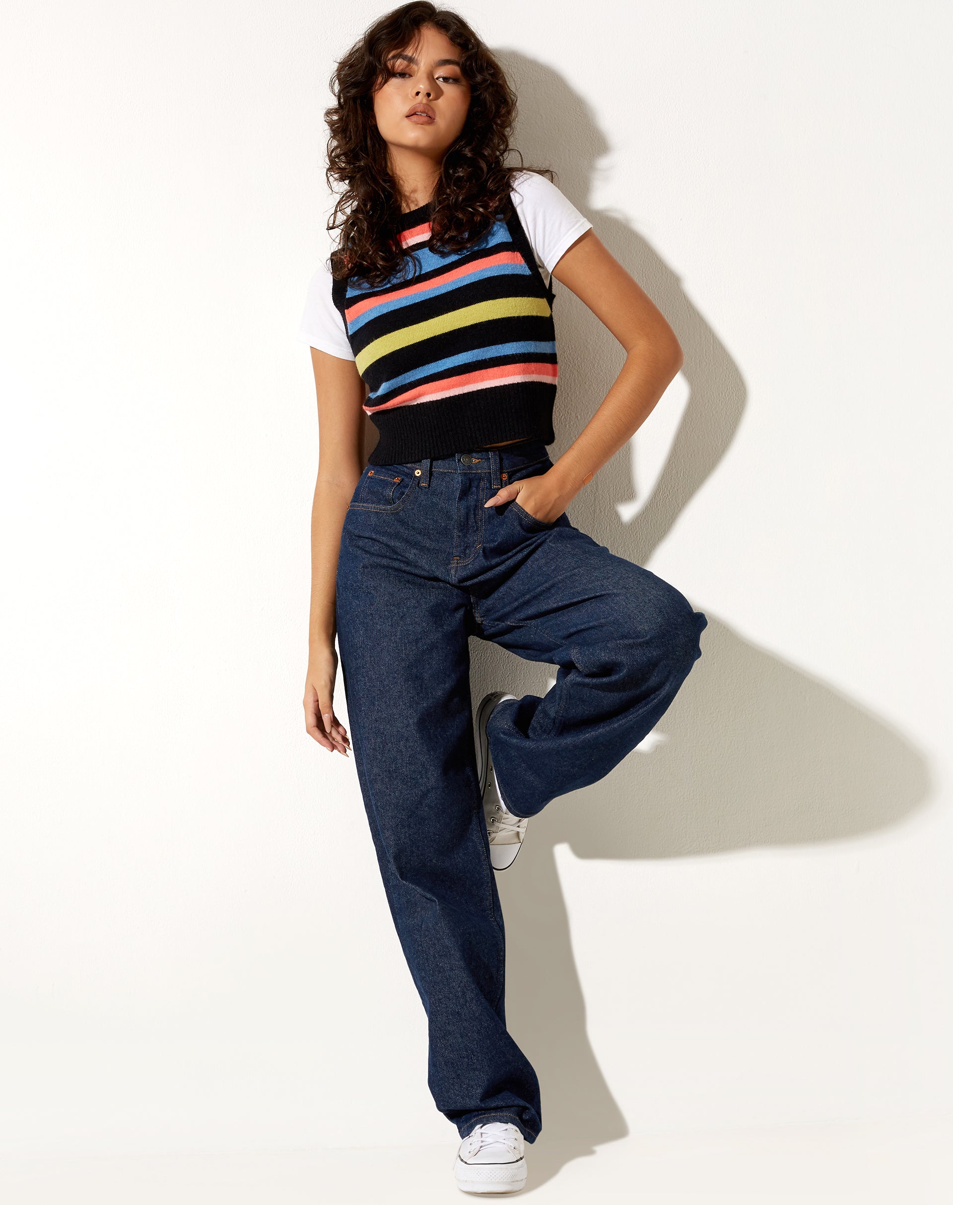 Immagine di Jaya Gilet in Multi Stripe Blu Nero