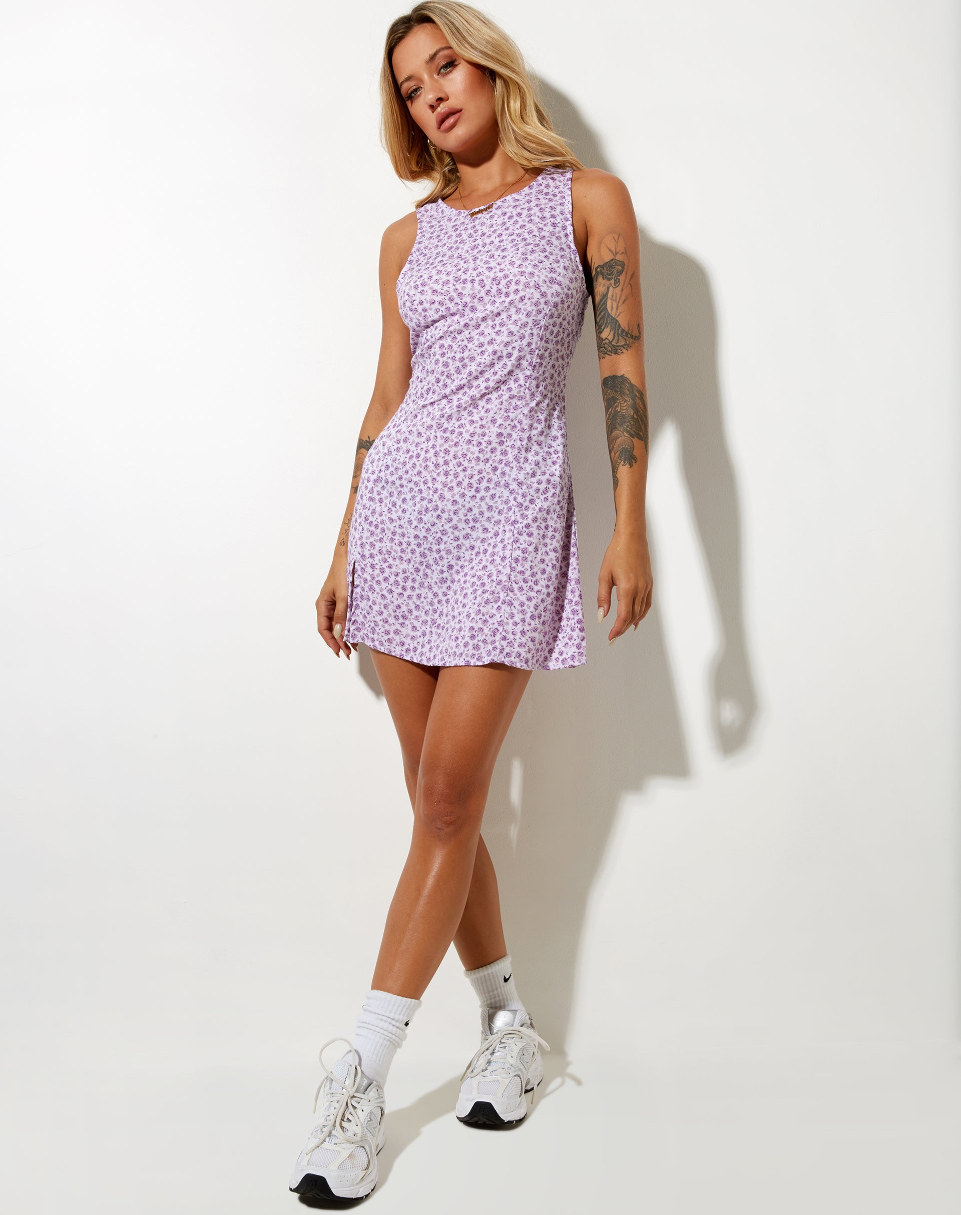 Immagine di Jayde Mini Dress in Ditsy Rose Lilac