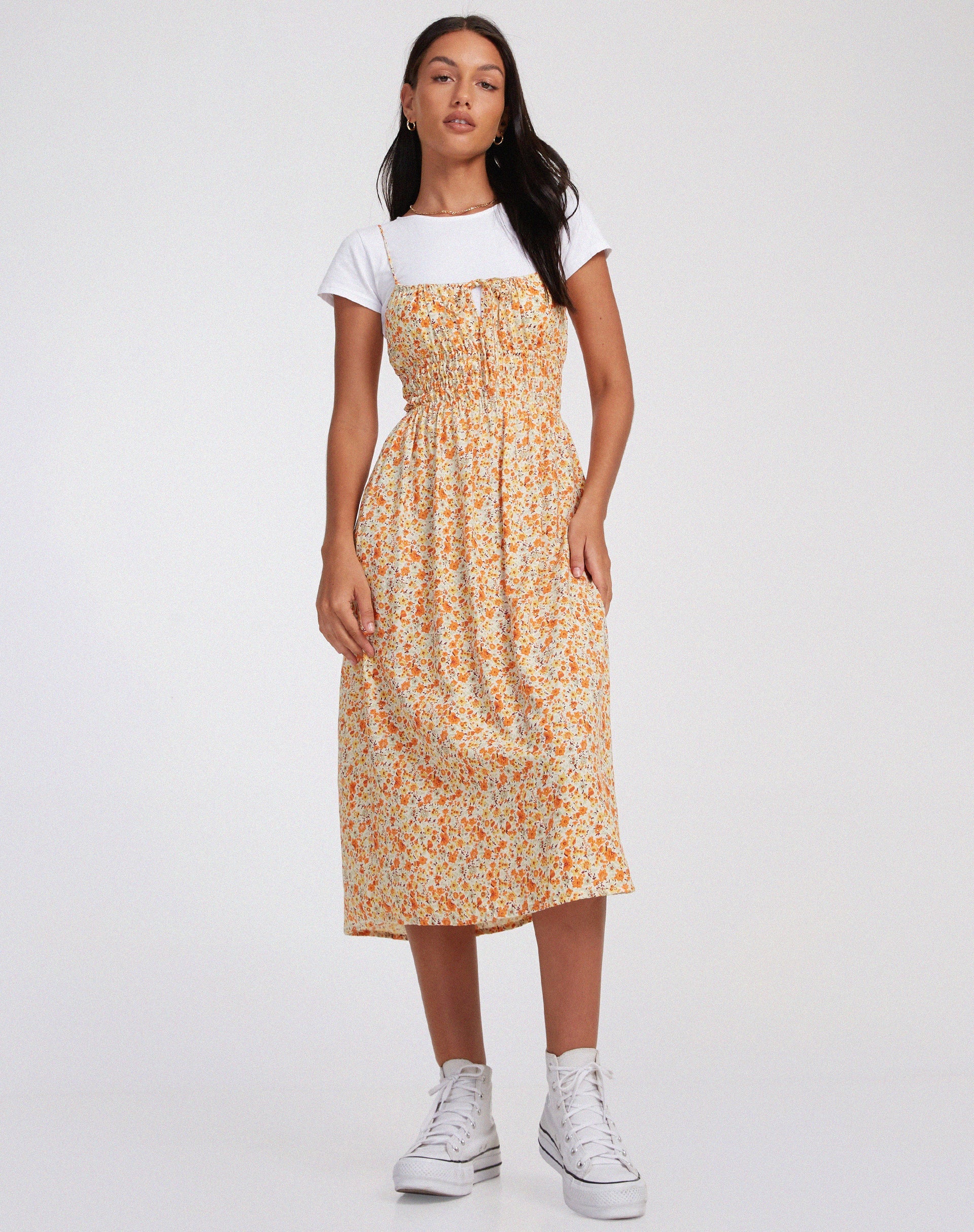 immagine del vestito Jayko Midi in Ditsy Tangerine