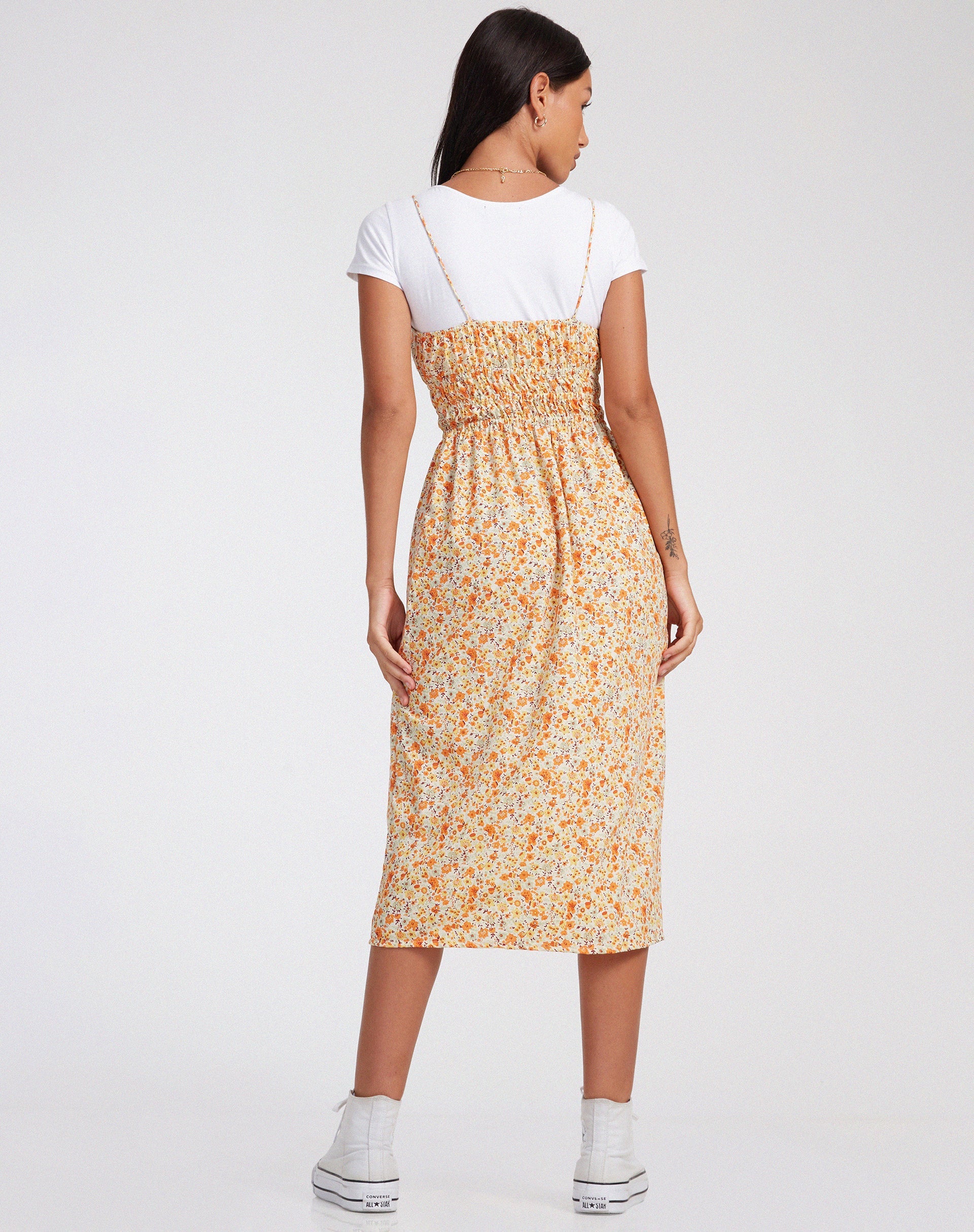 immagine del vestito Jayko Midi in Ditsy Tangerine