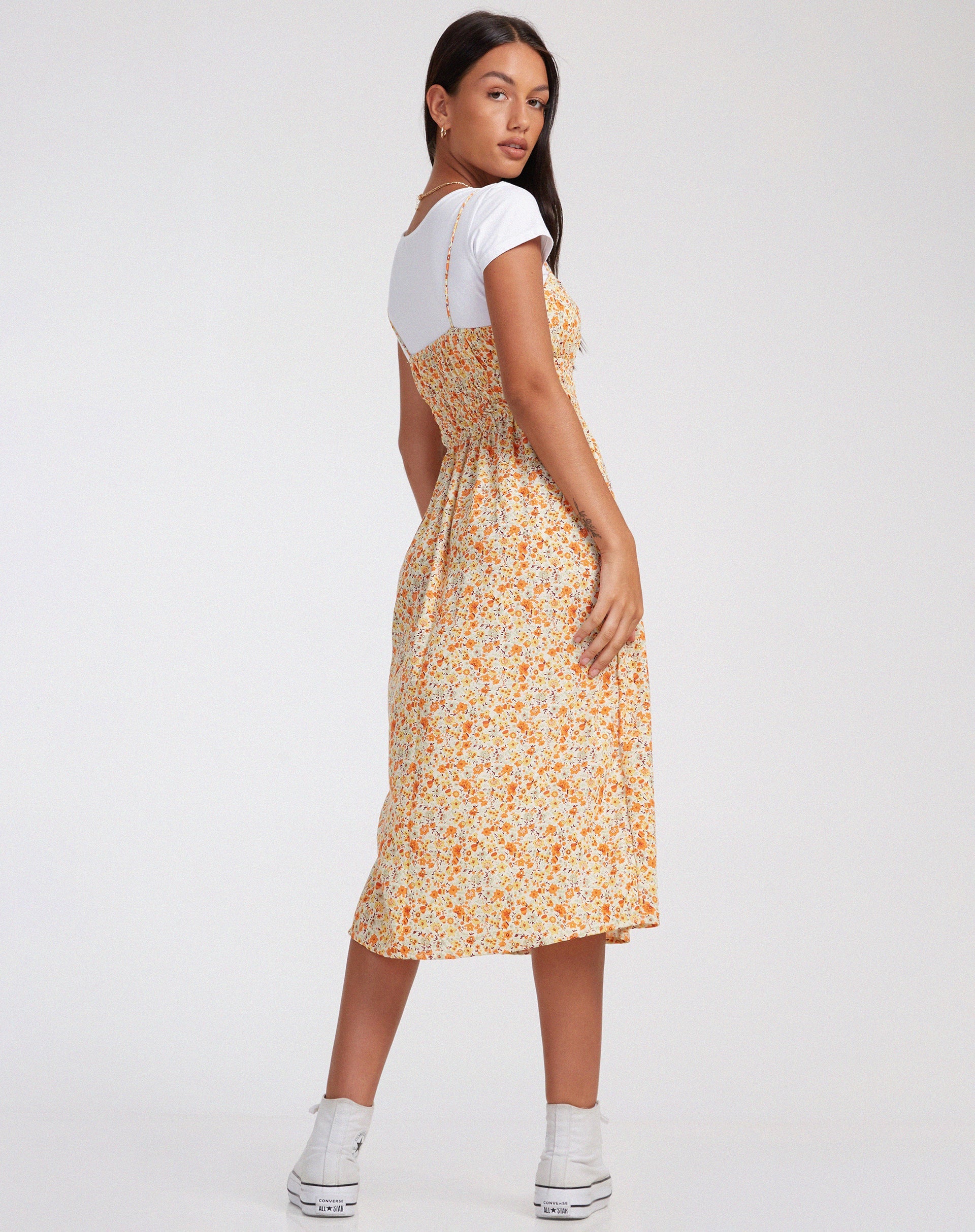 immagine del vestito Jayko Midi in Ditsy Tangerine