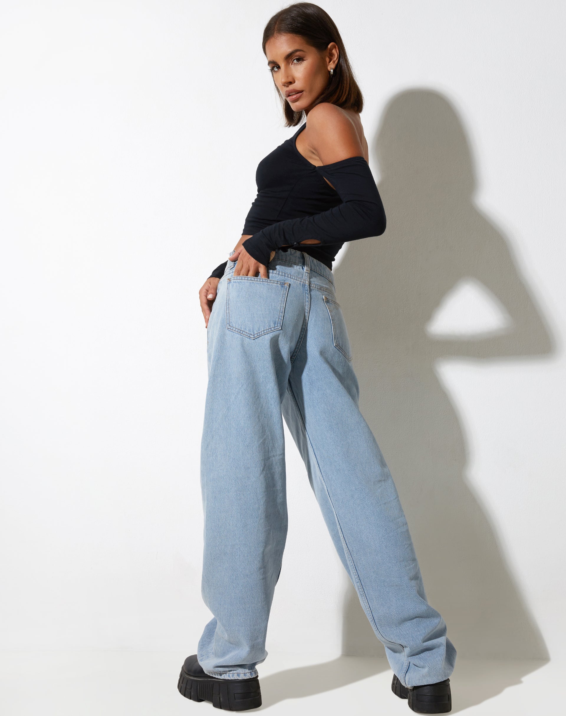 immagine di Jayne Crop Top in lycra nero