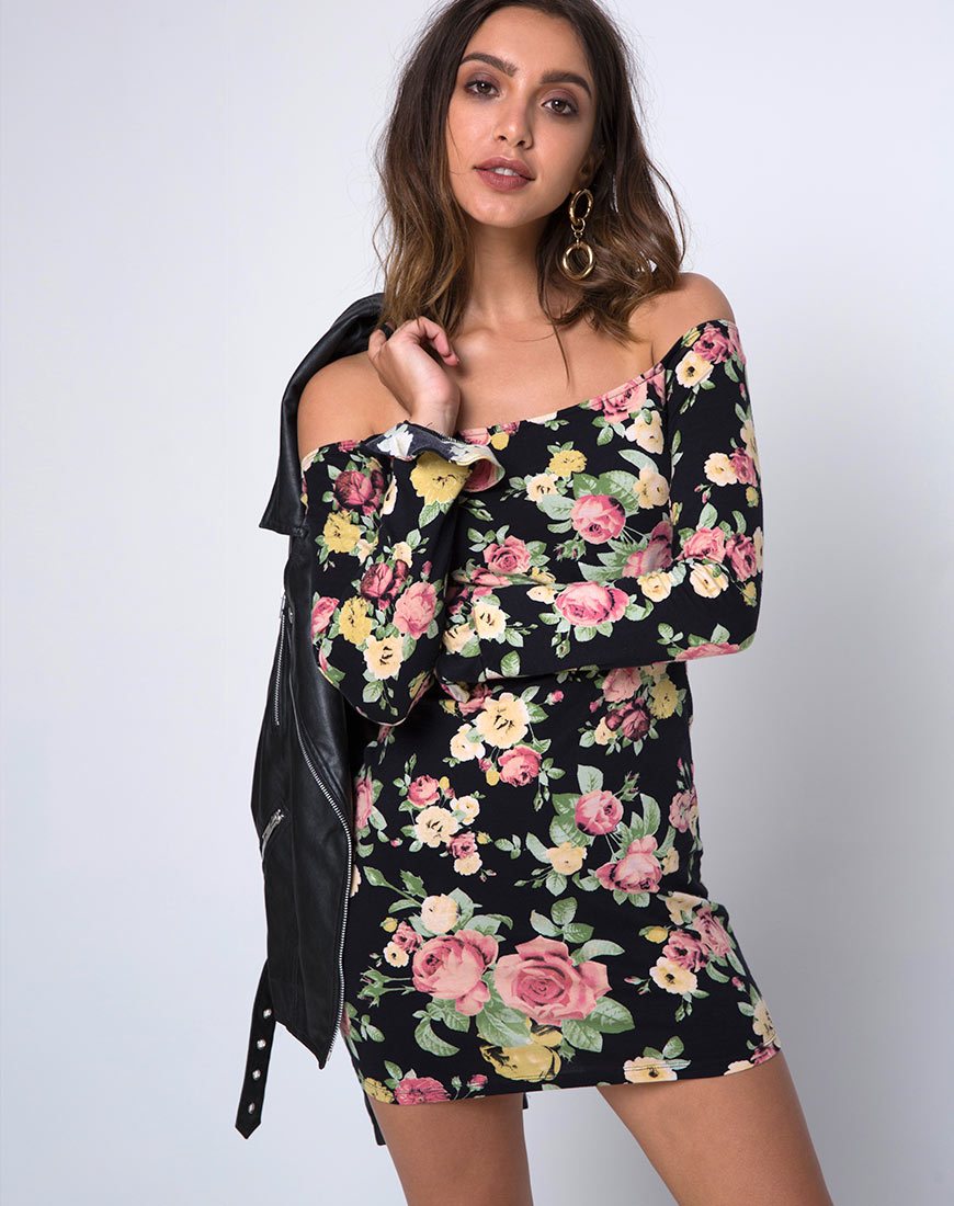 Abito Jazier Off The Shoulder in Vintage Bloom
