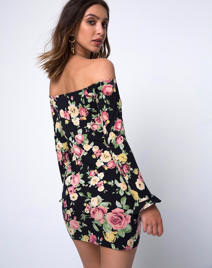 Abito Jazier Off The Shoulder in Vintage Bloom