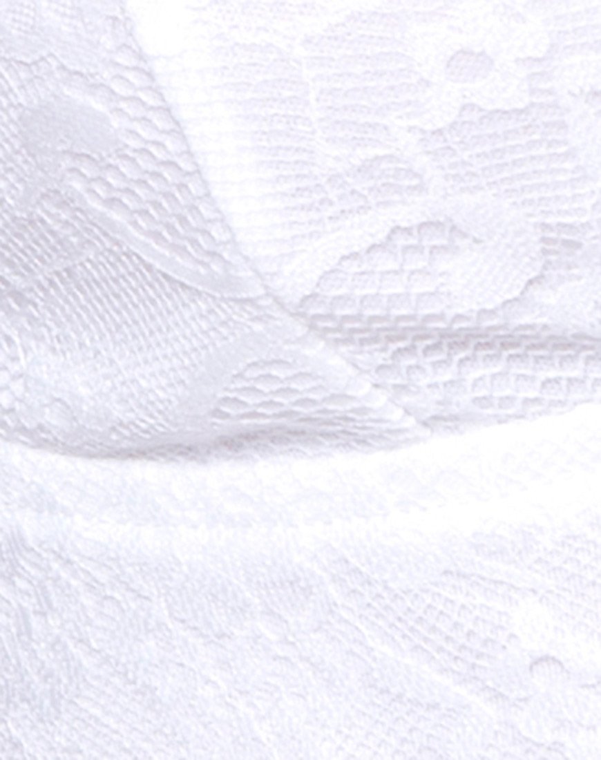 Immagine di Jeana Crop Top in pizzo bianco con ciglia