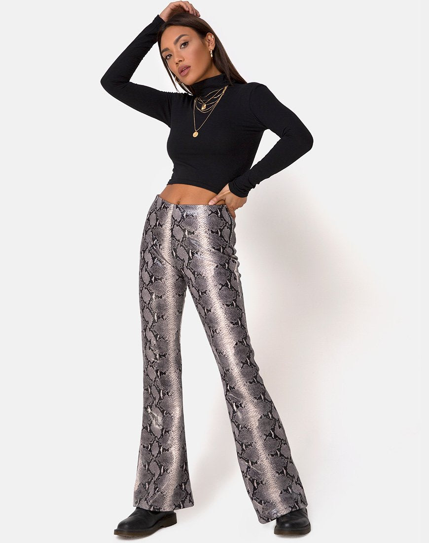 Pantaloni Jeden in PU Beige Snake