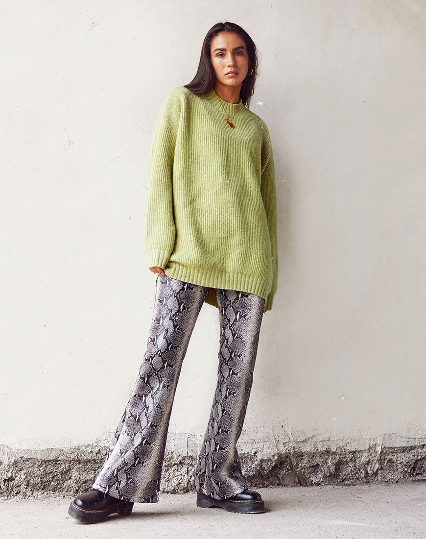Pantaloni Jeden in PU Beige Snake