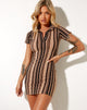 Immagine di Jeeves Mini Dress in Mix Stripe Brown