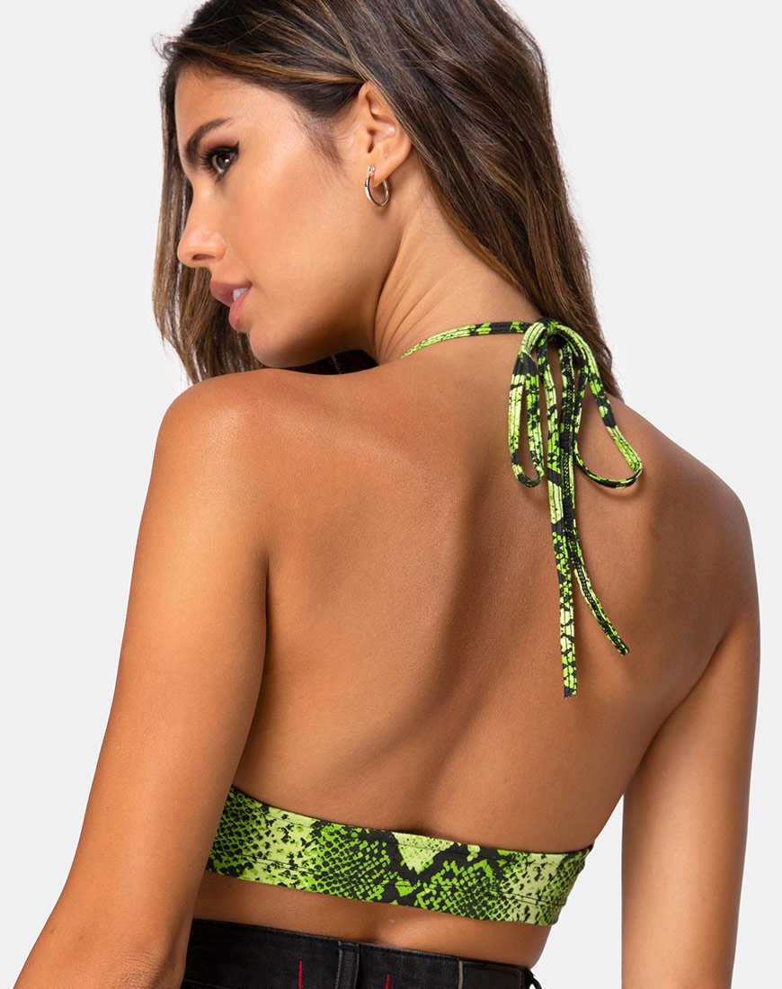 Immagine di Jeppa Bralette Top in Snake Lime