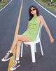 Immagine di Jessica Mini Dress in Rib Wasabi