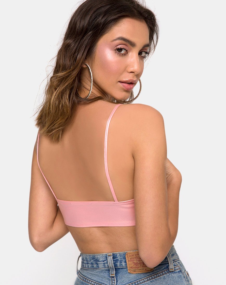 Bralet Jessie in rosa baby metallizzato e scintillante
