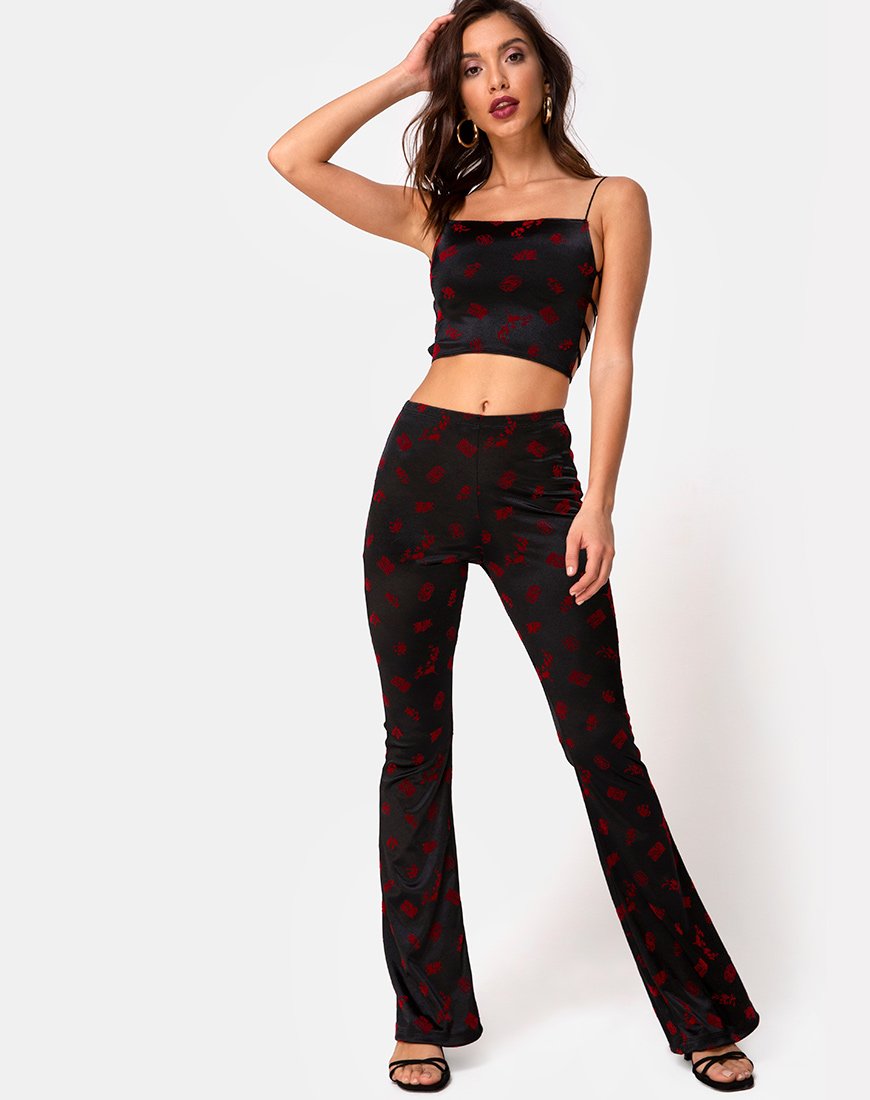 Pantaloni svasati Jeva in Japanesse Blossom