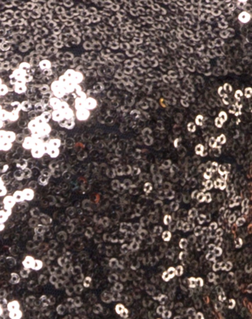 Immagine del mini abito gioiello in mini paillettes Fleck Nero e oro