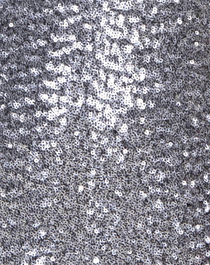 Immagine del mini abito gioiello in paillettes a grappolo argento