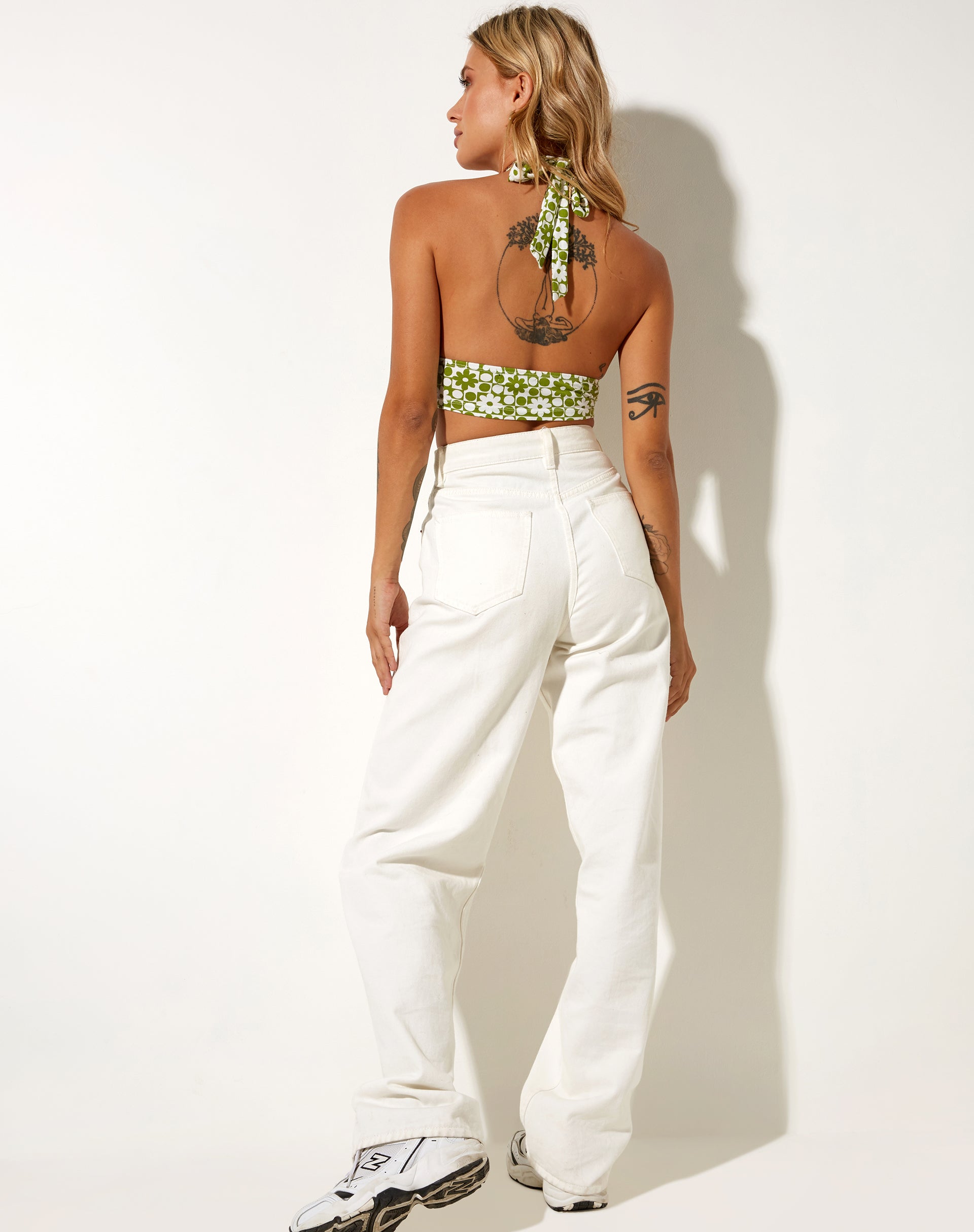 Immagine di Jica Crop Top in Patchwork Daisy Verde