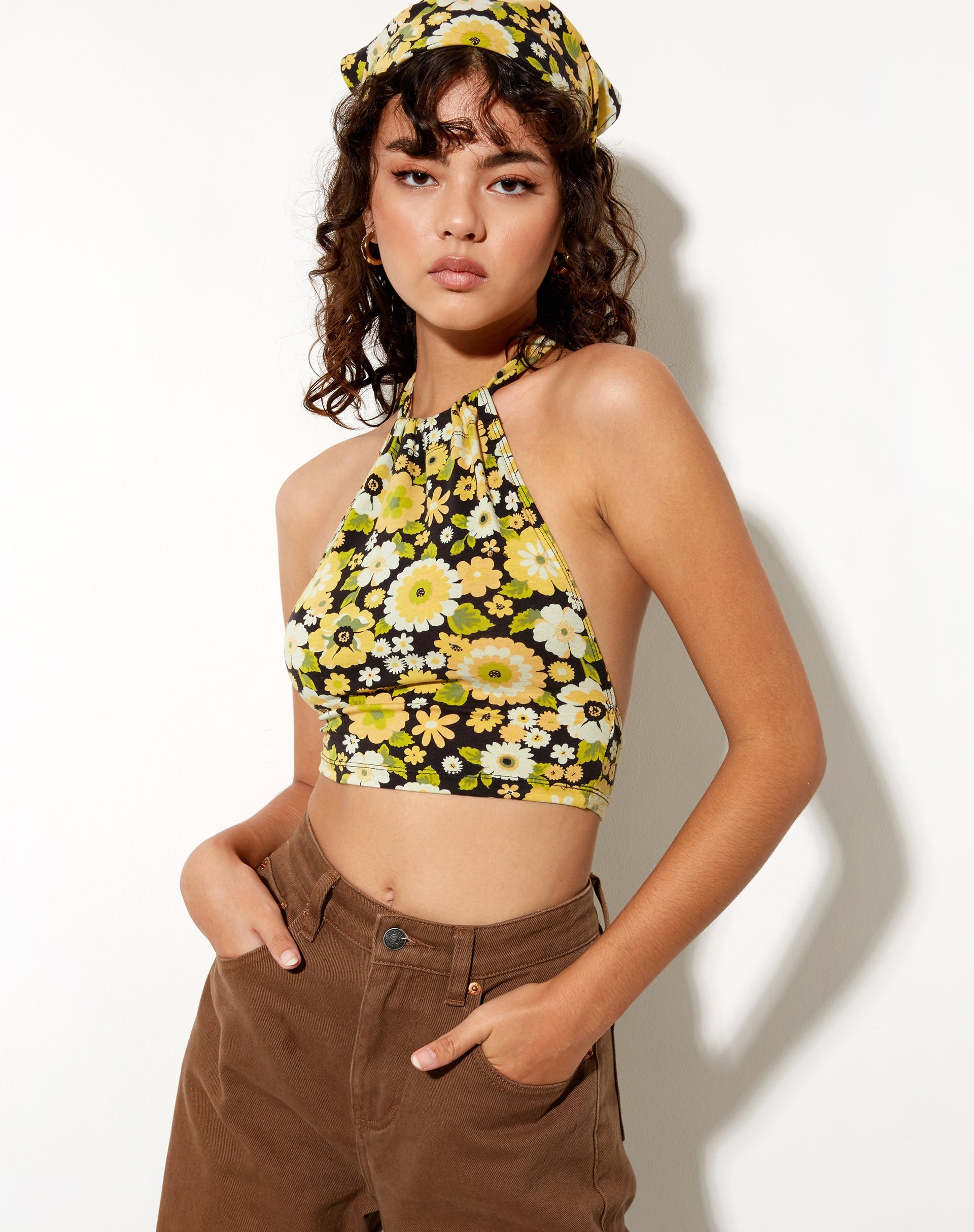 Immagine di Jica Crop Top in stile floreale retrò