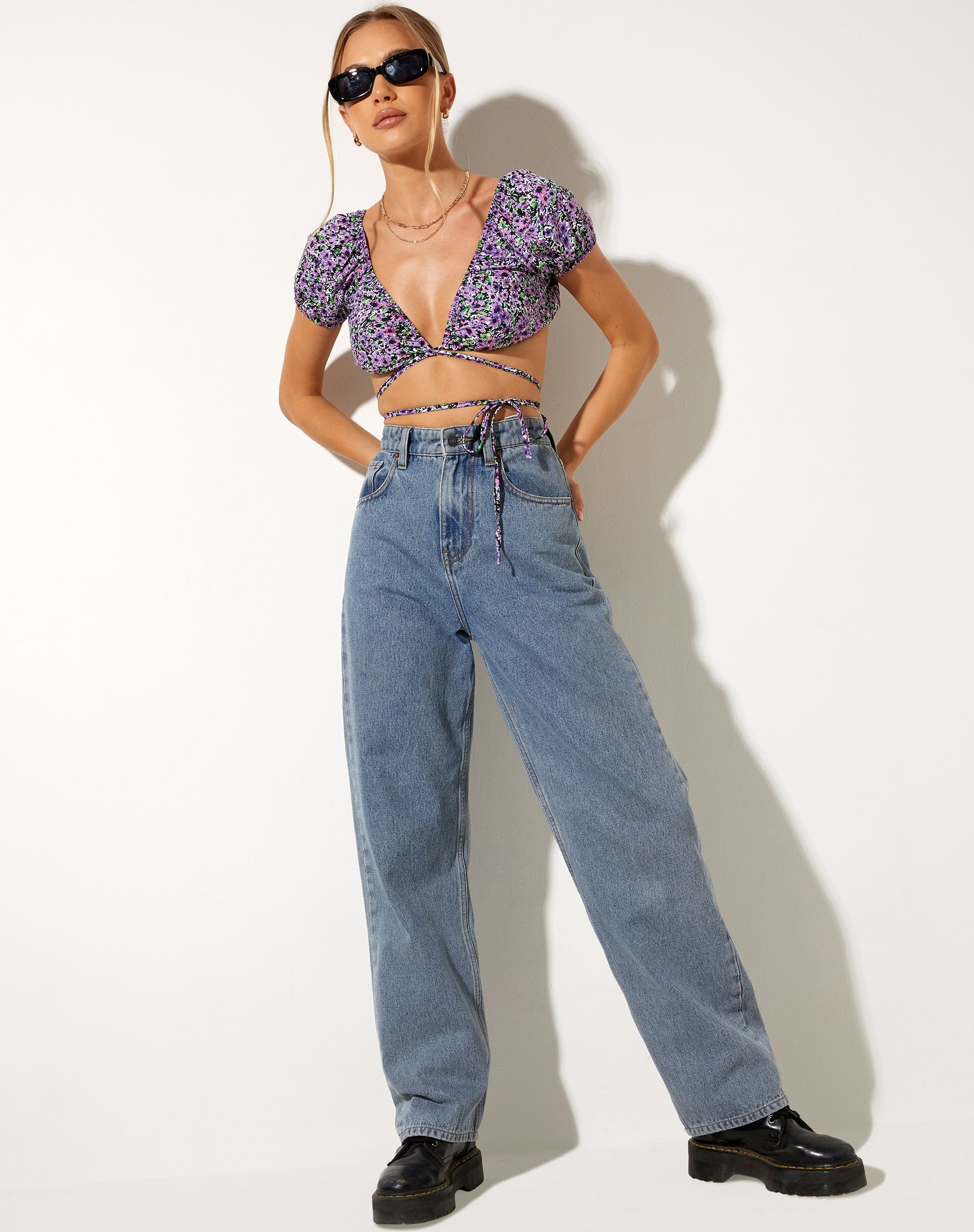 Immagine di Jiena Crop Top in fiore di lilla