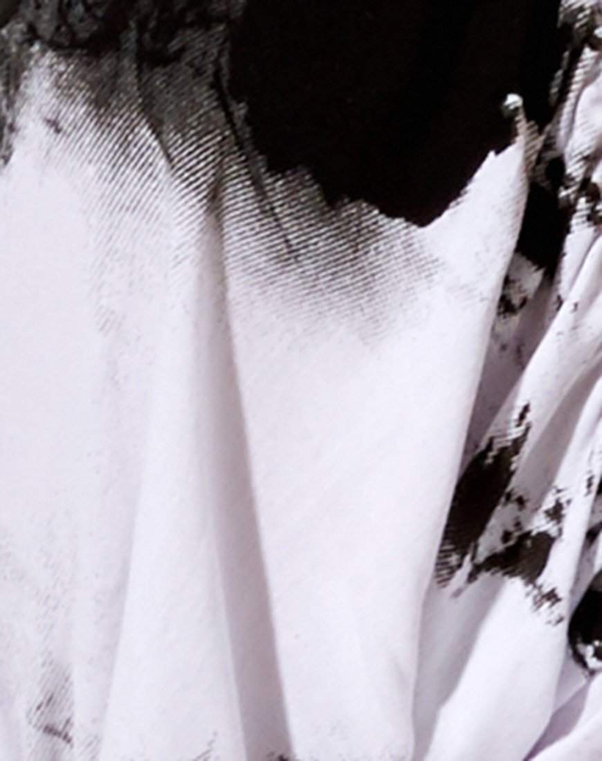 Immagine di Jiha Crop Top in Mono Tie Dye Bianco e Nero