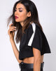 Immagine di Jiho Crop Top nero con strisce avorio