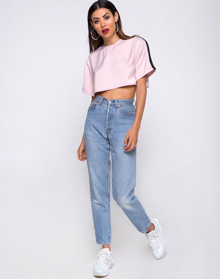 Immagine di Jiho Crop Top in Blush con riga nera