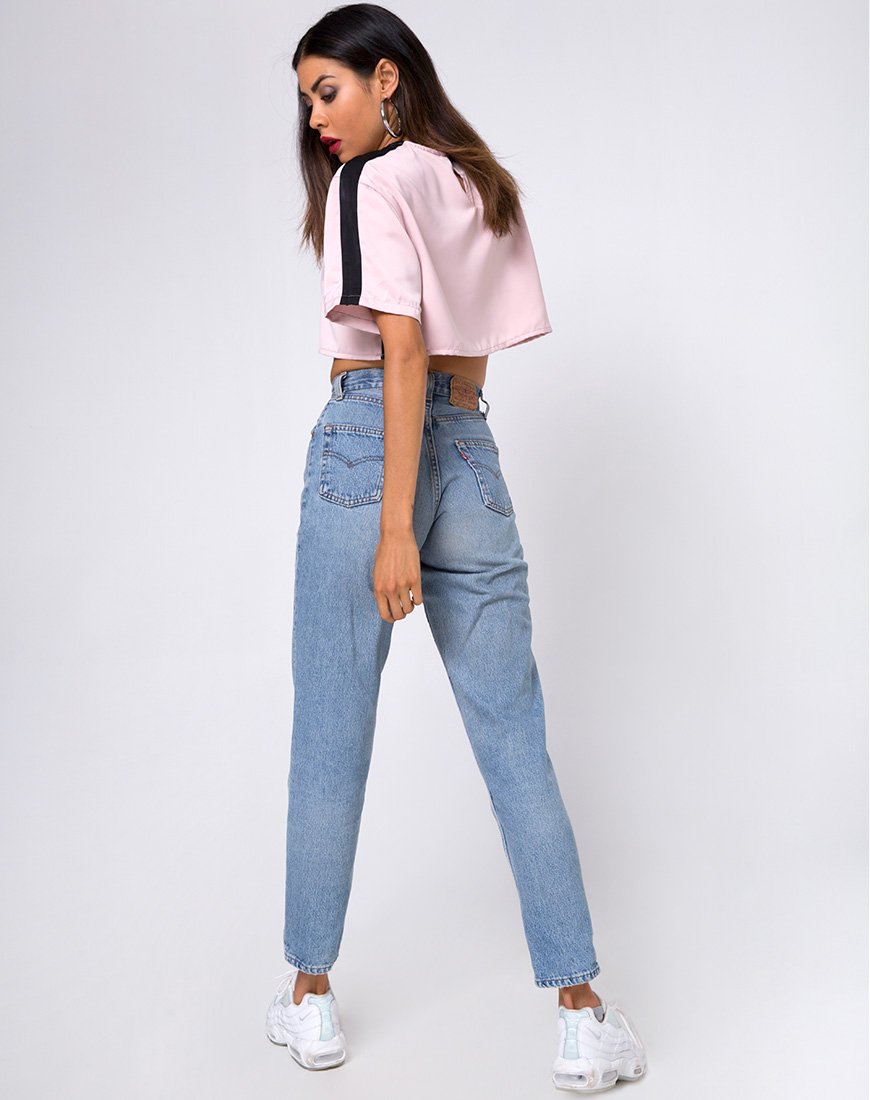 Immagine di Jiho Crop Top in Blush con riga nera