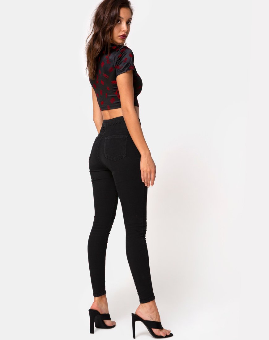 Immagine di Jiso Crop Top in fiore giapponese