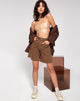 Immagine del pantaloncino di jeans loose fit in marrone ricco