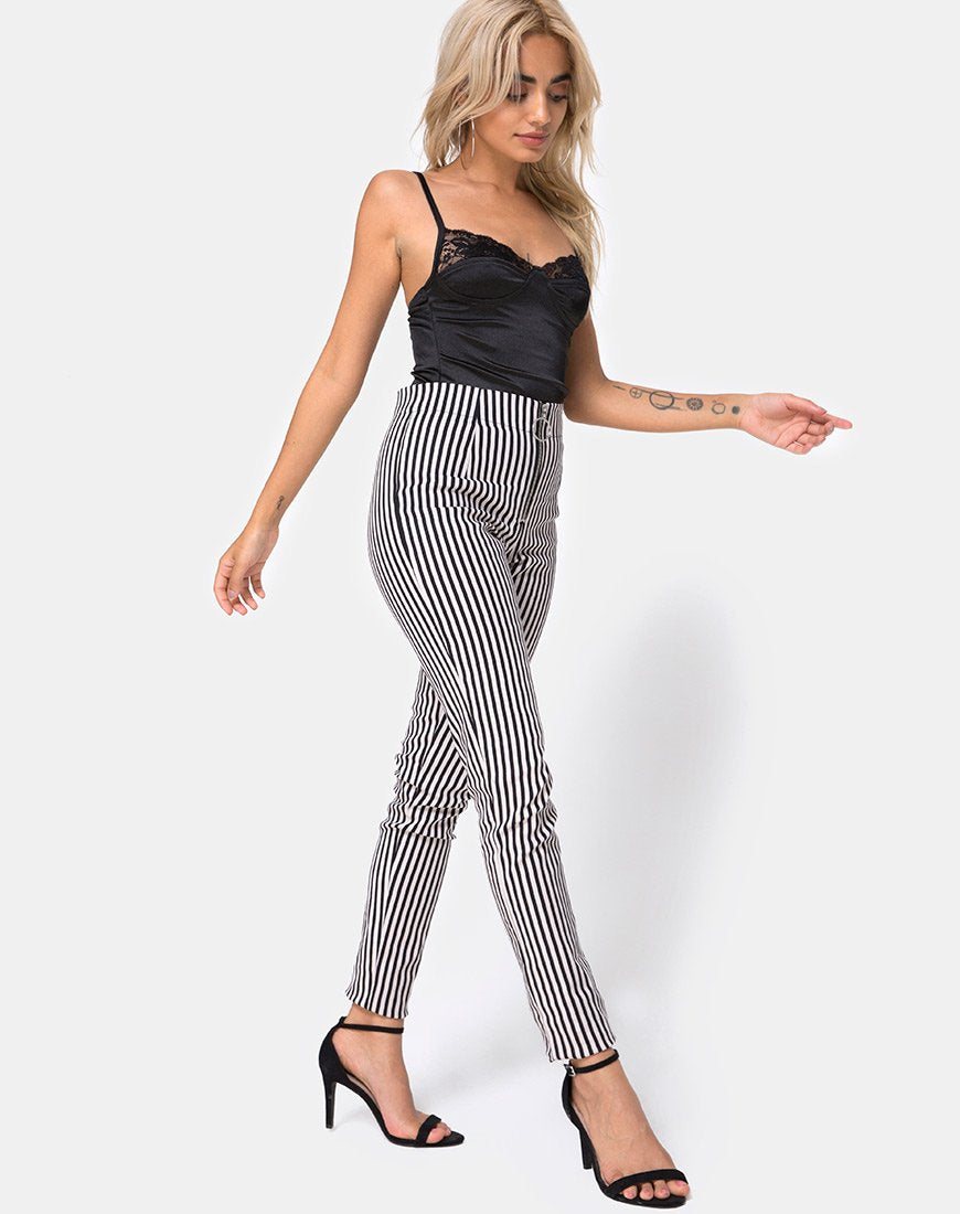 Immagine di Jolim Pantalone in mini gessato nero e nudo