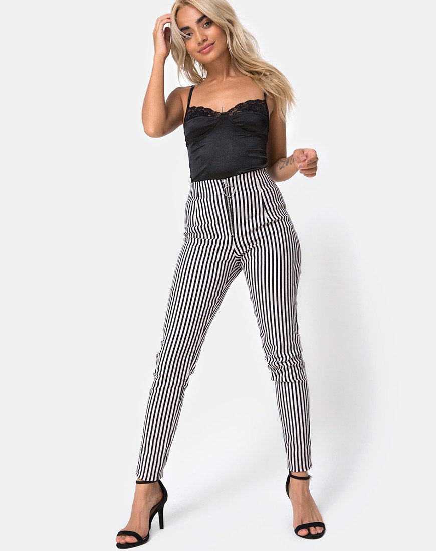 Immagine di Jolim Pantalone in mini gessato nero e nudo