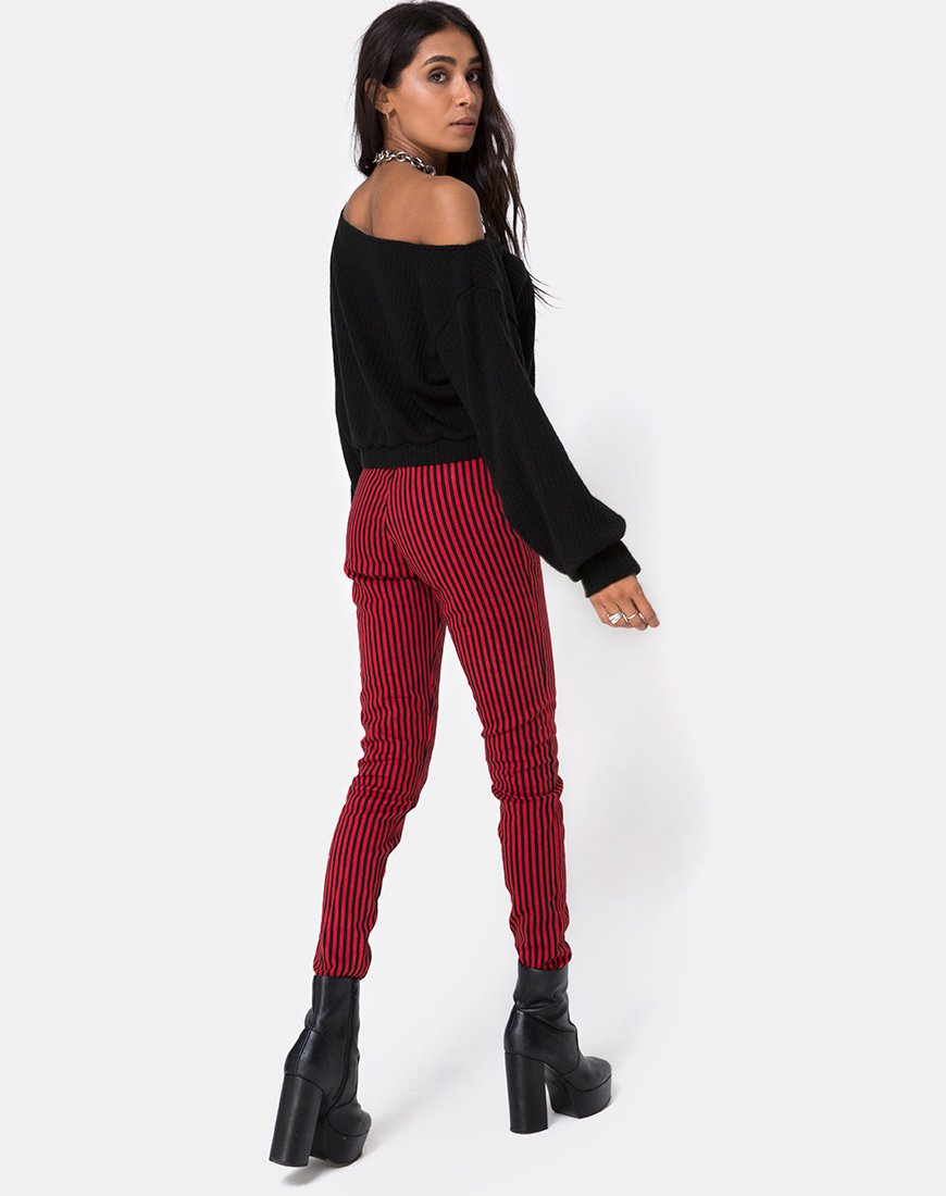 Immagine di Jolim Pantalone in Mini Stripe Rosso e Nero
