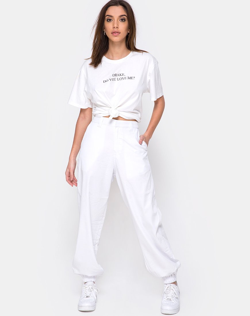 Pantaloni cargo Jubie in drill bianco