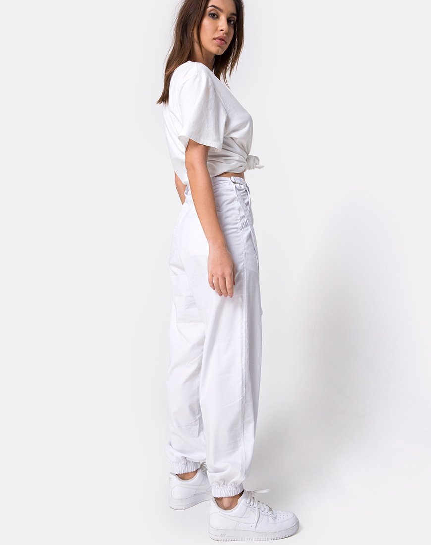 Pantaloni cargo Jubie in drill bianco