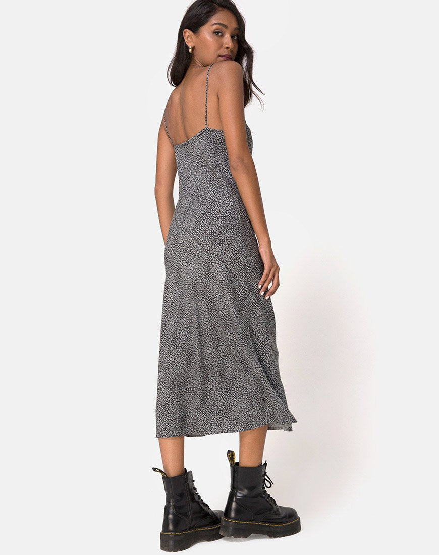 Abito Julia in grigio leopardo ditsy