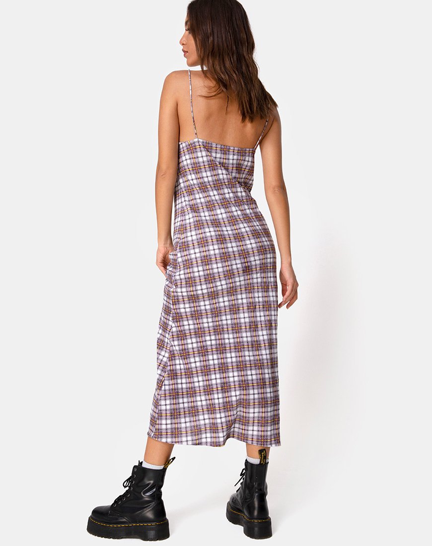 Immagine di Julia Maxi Dress in Grunge Check Viola