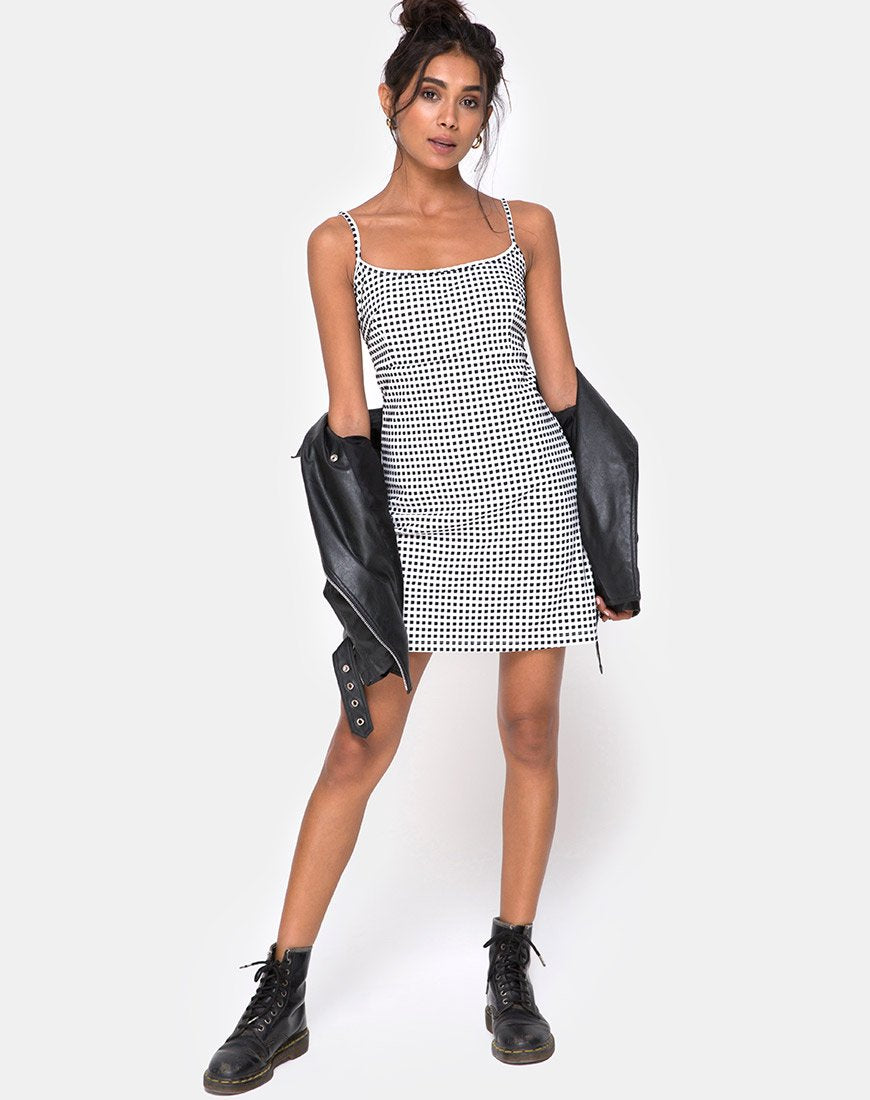 Immagine di Junice Dress in Gingham Avorio Nero