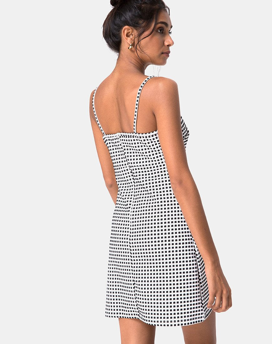 Abito Junice in Gingham Avorio Nero