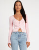 immagine di Kaigra Cardi in borchie d'argento rosa baby Hotfix