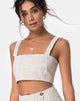 Immagine di Kaira Crop Top in Plaid Tonale Almond
