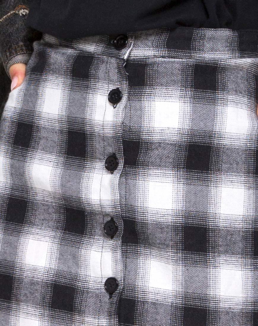 Immagine di Kaisa Gonna Midi in Plaid Bianco e Nero