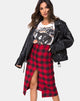 Immagine di Kaisa Midi Skirt in Plaid Rosso e Nero