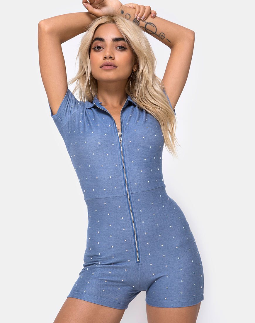 Immagine di Kajoon Playsuit in Denim Blu Hot Fix