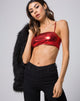 Immagine di Kala Crop Top in ruggine metallizzata e scintillante