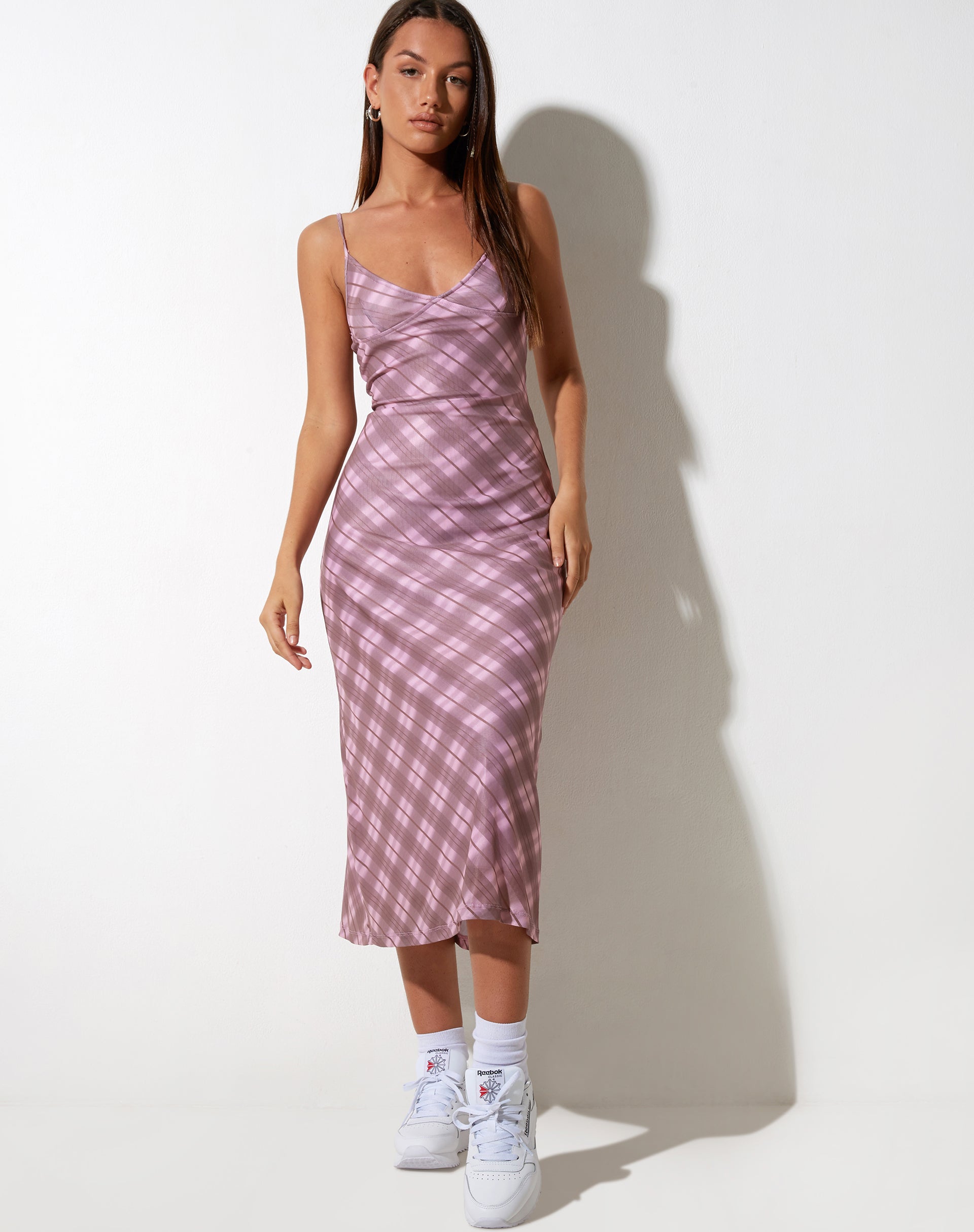 IMMAGINE DEL Maxi Abito Kalana in Rosa Sfumato Check