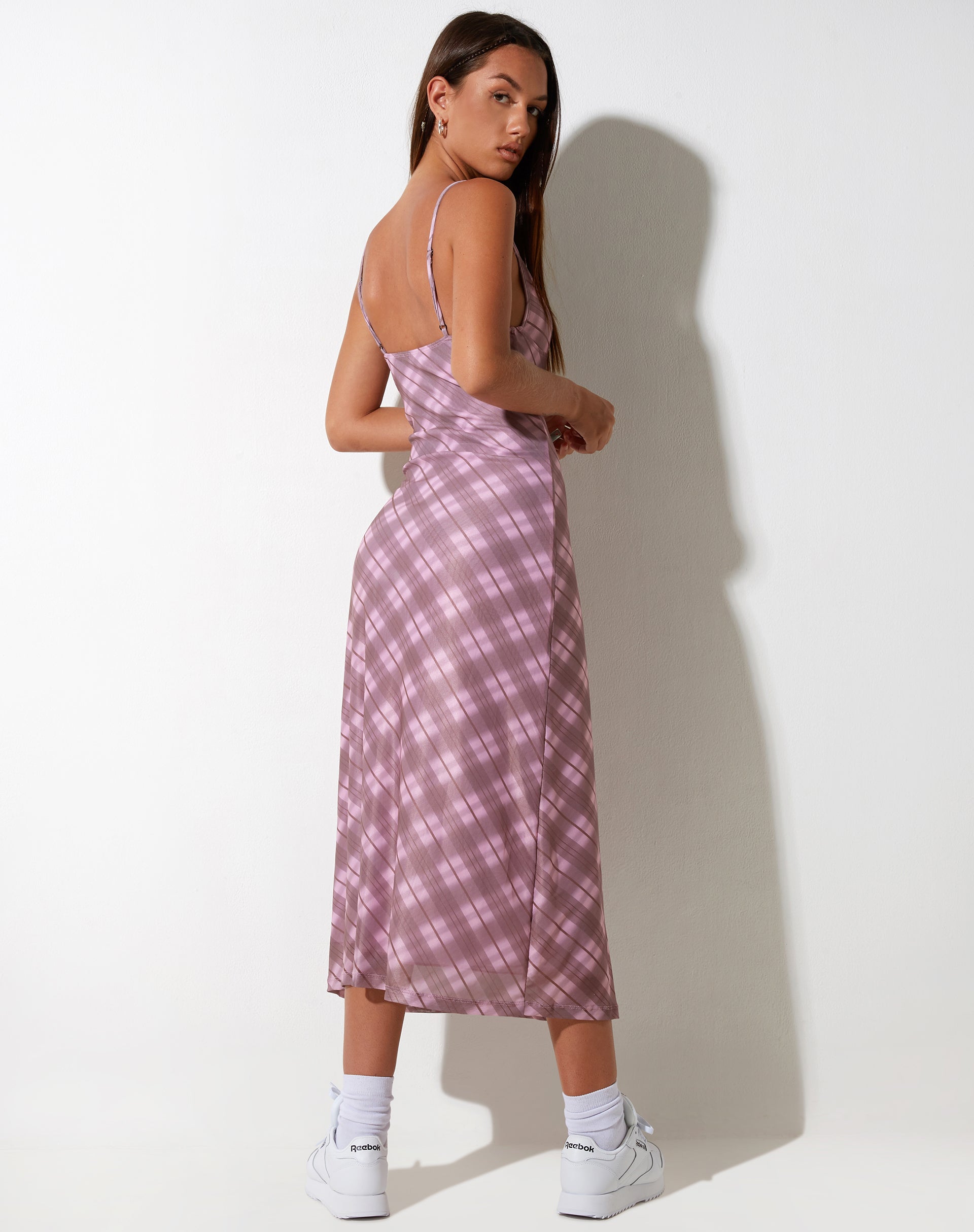 IMMAGINE DEL Maxi Abito Kalana in Rosa Sfumato Check