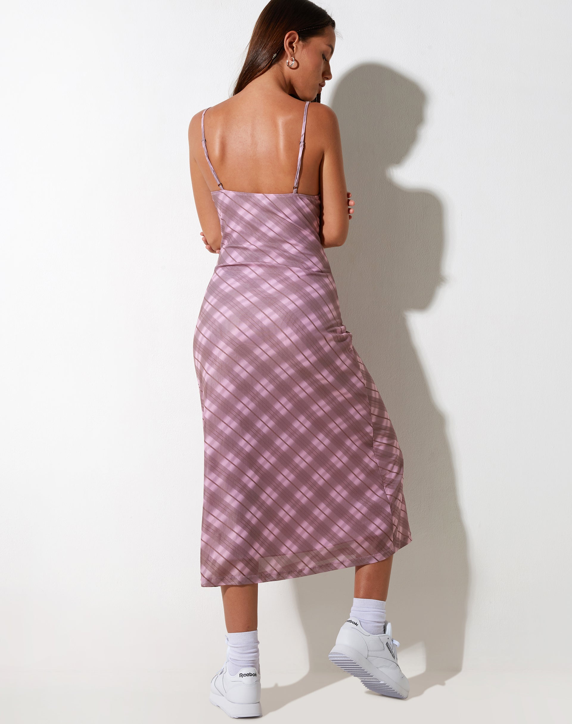 IMMAGINE DEL Maxi Abito Kalana in Rosa Sfumato Check