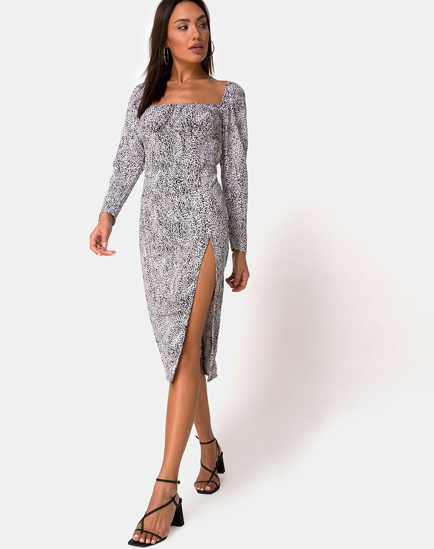 Abito Kaleel in Leo Spot in bianco e nero