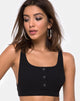 Immagine di Kalica Crop Top a costine nero