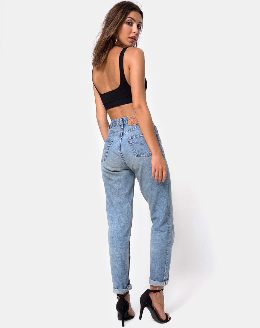 Immagine di Kalica Crop Top a costine nero