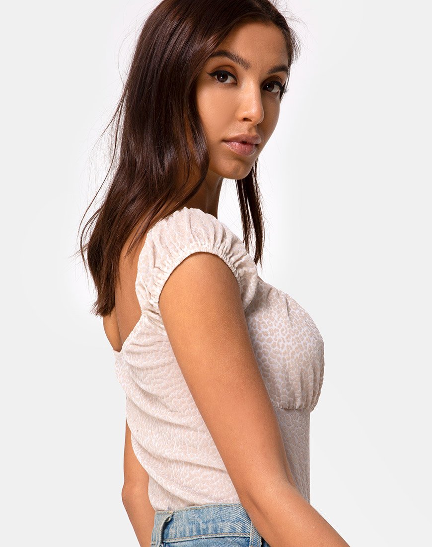 Immagine di Kalina Corpetto in Flock Ditsy Leopard Taupe